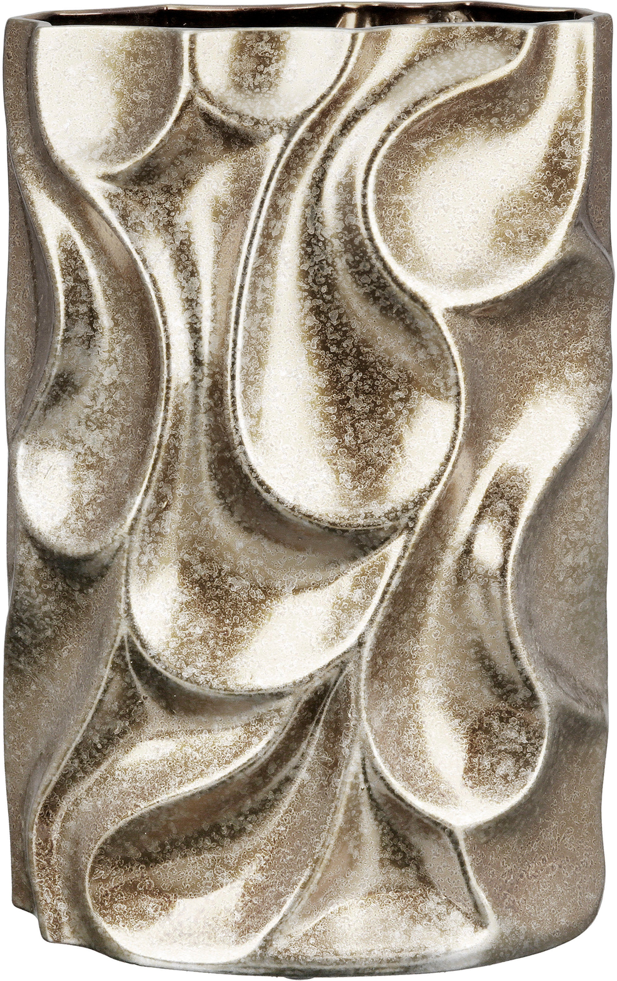 Casablanca by Gilde Tischvase »Relief, Höhe ca. 37 cm, mit Dellen-Struktur« dekorative Vase aus Keramik, Blumenvase