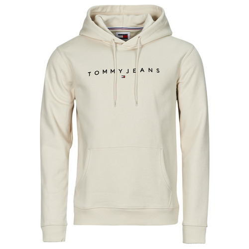 Tommy Jeans - TJM REG LINEAR LOGO HOODIE EXT - Beige