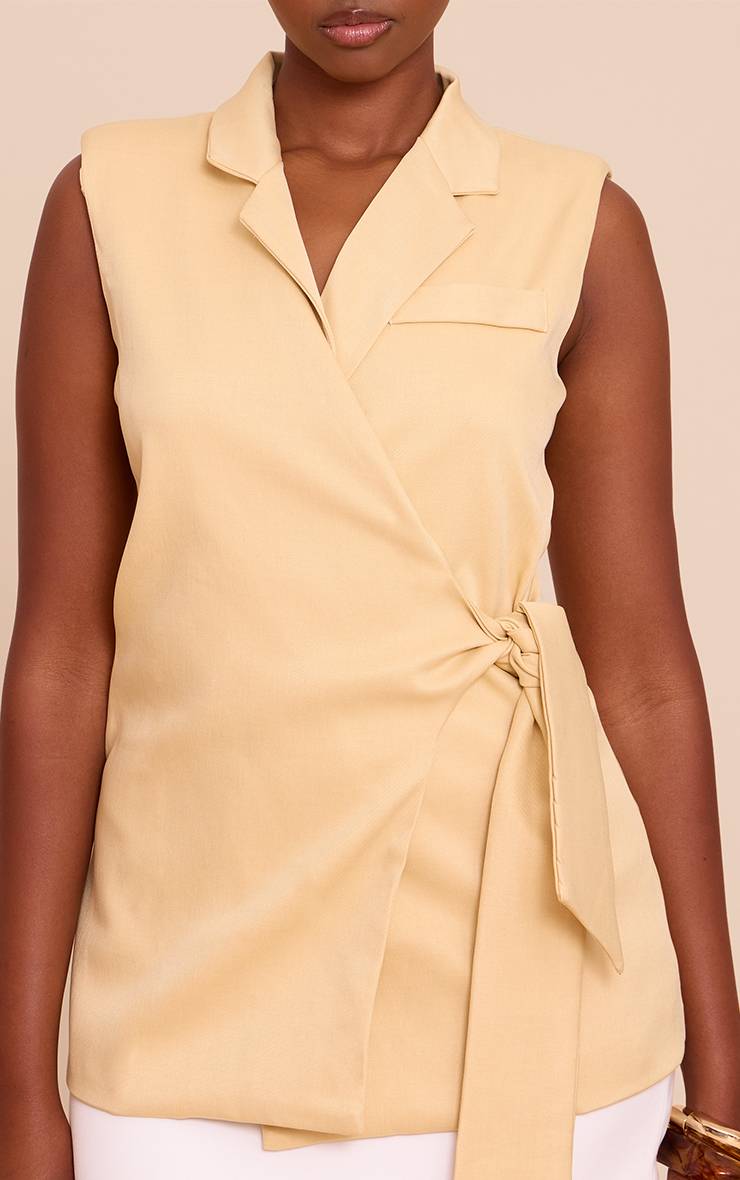 Butter Yellow Gilet À Taille Nouée