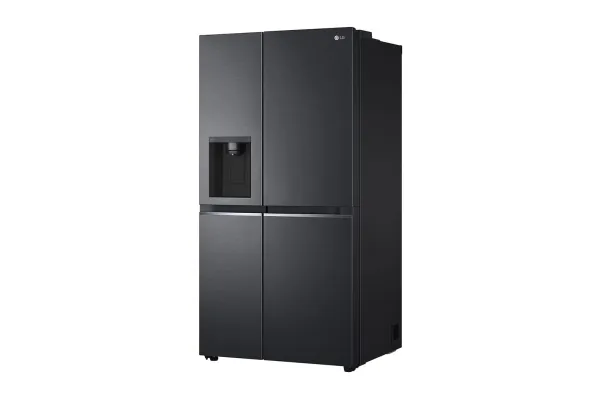 LG GSLV71MCLE - Køleskab/fryser - side-by-side med vanddispenser, isdispenser - Wi-Fi - bredde: 91.3 cm - dybde: 73.5 cm - højde: 179 cm - 635 liter - Klasse E - matsort stål