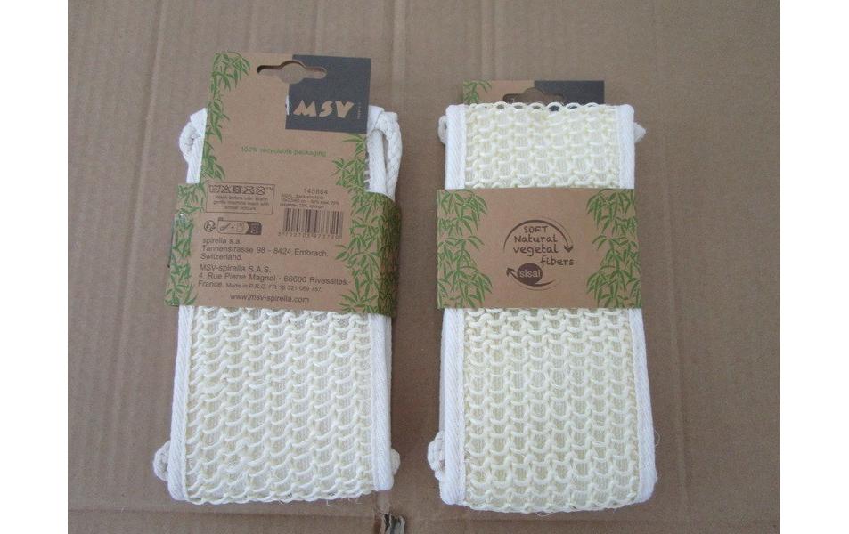 Rückenschruber aus Sisal 60 x 10 cm, WeissRückenbürste