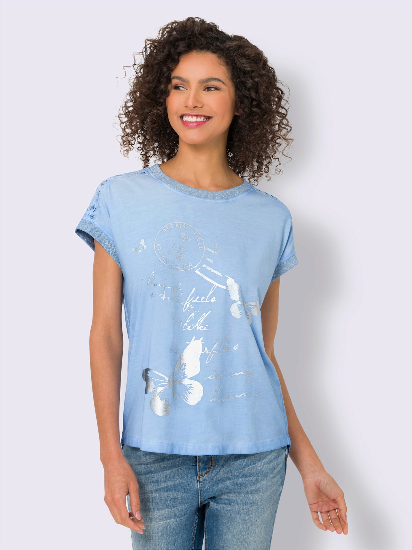 T-shirt imprimé feuille brillant