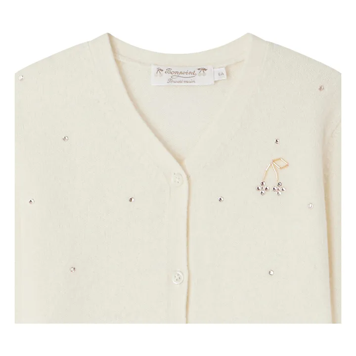 Bonpoint Cardigan Cachemire Cerises Divine | Ecru