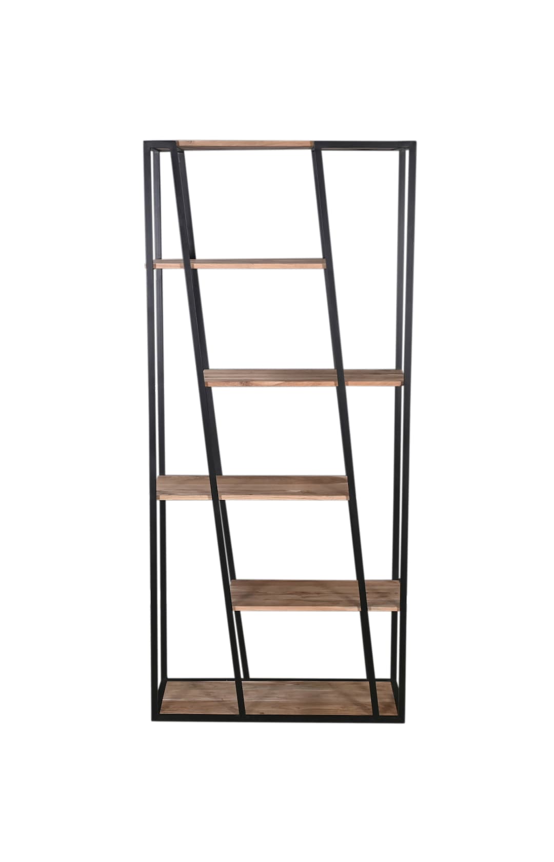 Regal LUANDA 80 x 180 cm Massivholz Akazie natur/schwarz