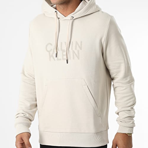 Sweat Capuche Distorted Logo 0075 Beige