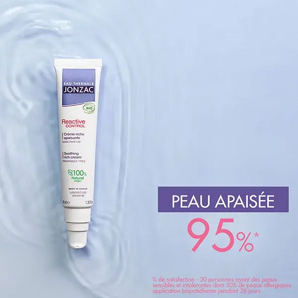 Creme Rico Suavizante Orgânico Jonzac para Controle de Reatividade das Águas Termais 40ml