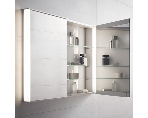 KEUCO Royal Match spiegelkast 65 x 15 x 70 cm zilver 2-deurs LED IP 20 inbouw