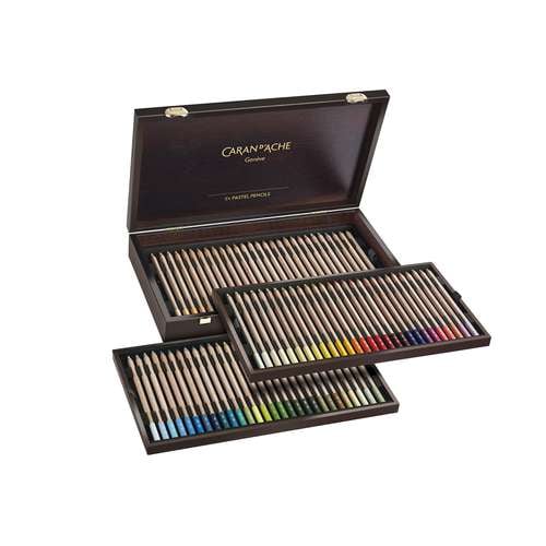 CARAN D'ACHE® Pastel Pencils Pastellstift, Holzkoffer mit 84 Farben