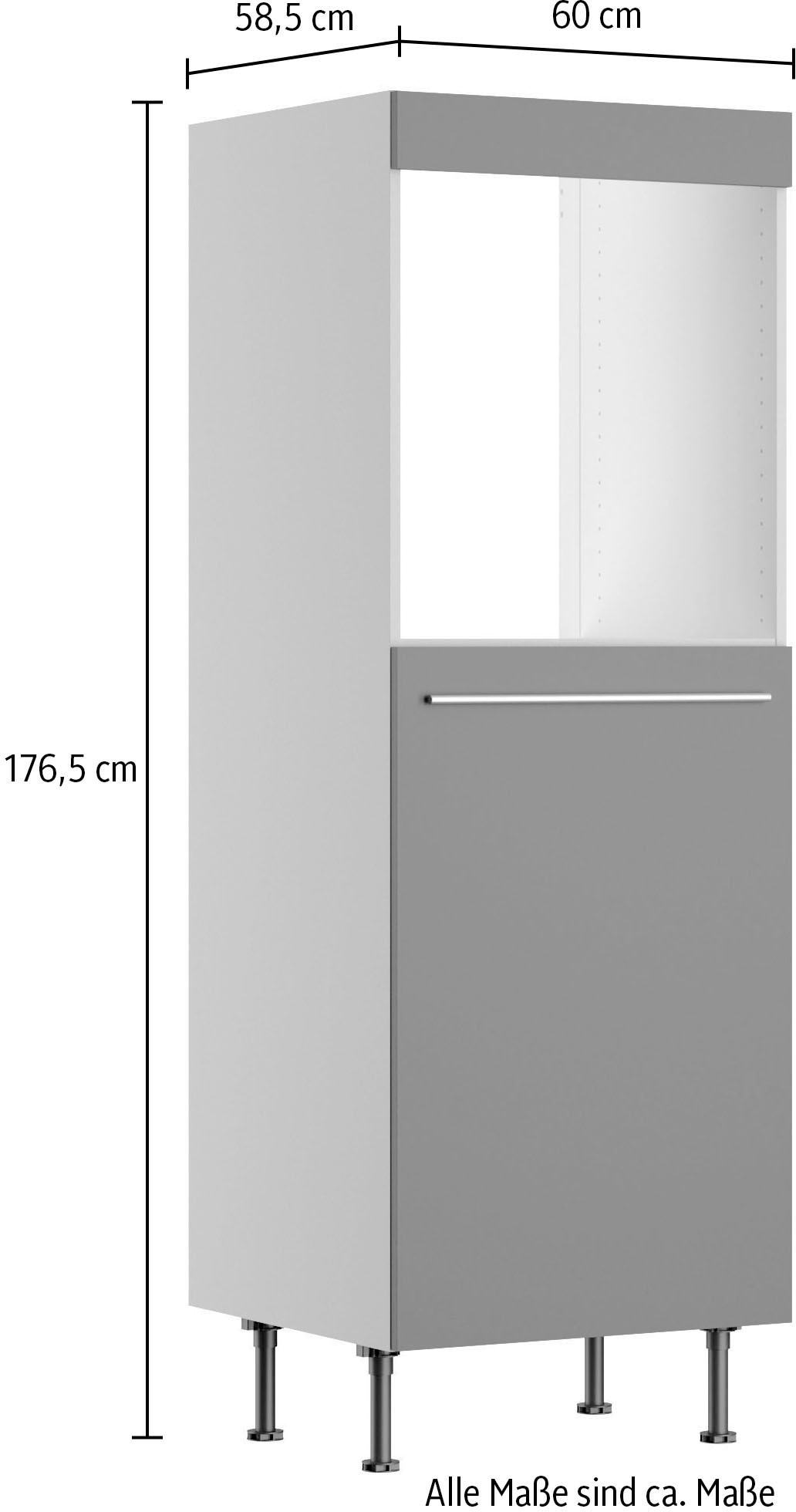 KOCHSTATION Backofen/Kühlumbauschrank »KS-Bern2« Breite 60 cm, Höhe 176,6 cm, 1 Tür für integrierten Kühlschrank