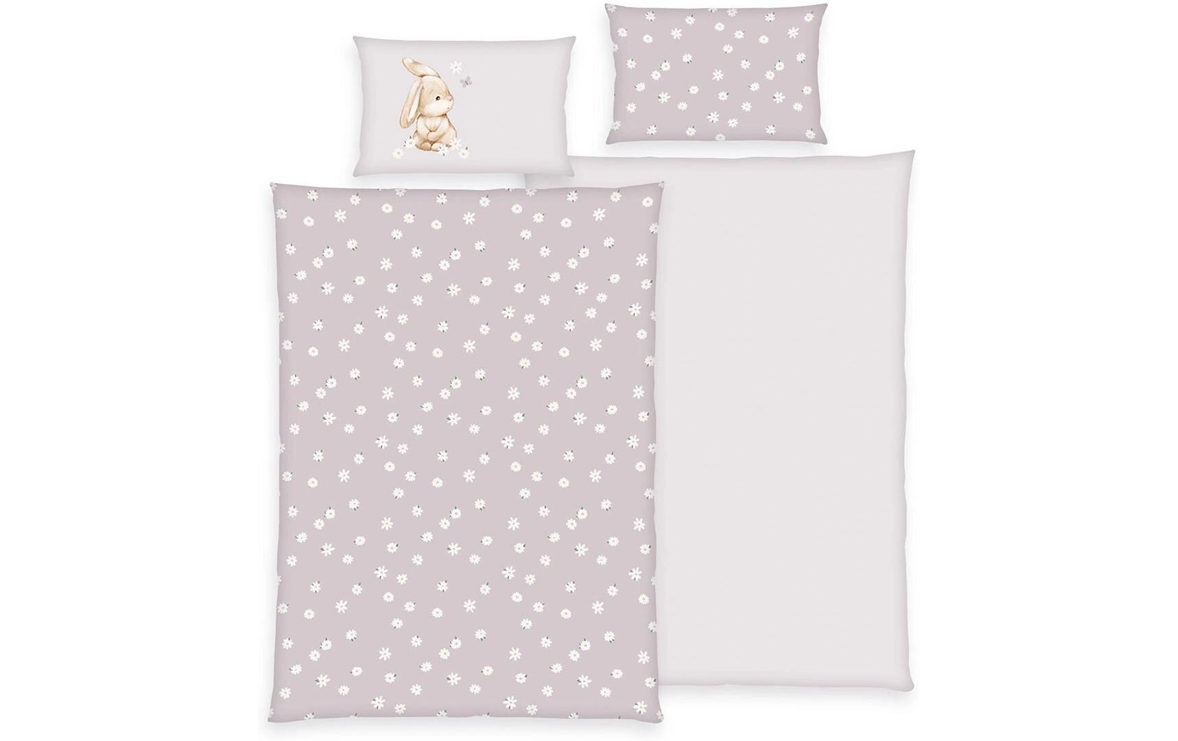 Kinder Bettwäschegarnitur Flower Bunny, 40/60+100/135 cmBettwäsche-Set für Kinder aus 100% Baumwolle