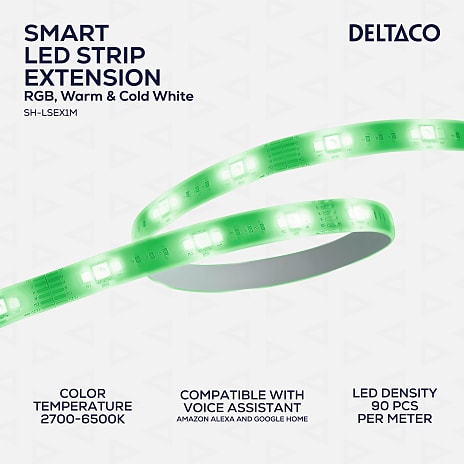 Deltaco Smart Lysrem Forlænger 1 m. (RGB)