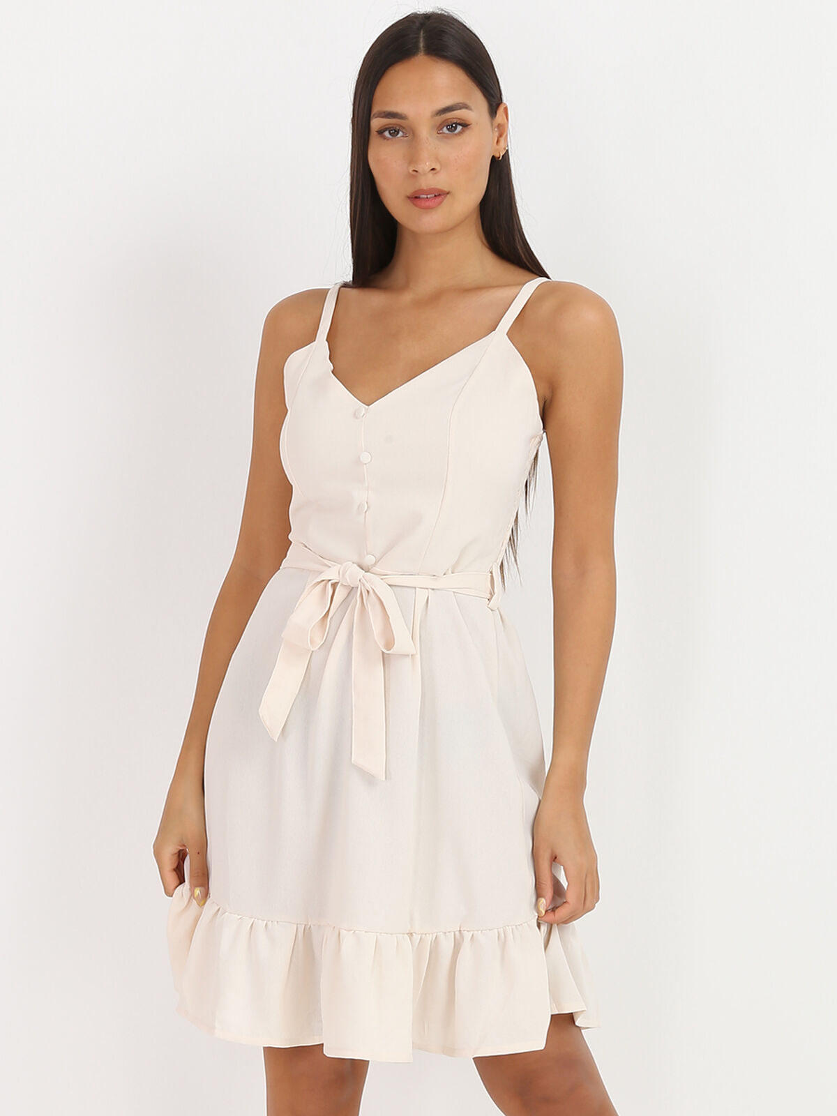 Robe à volant- Beige
