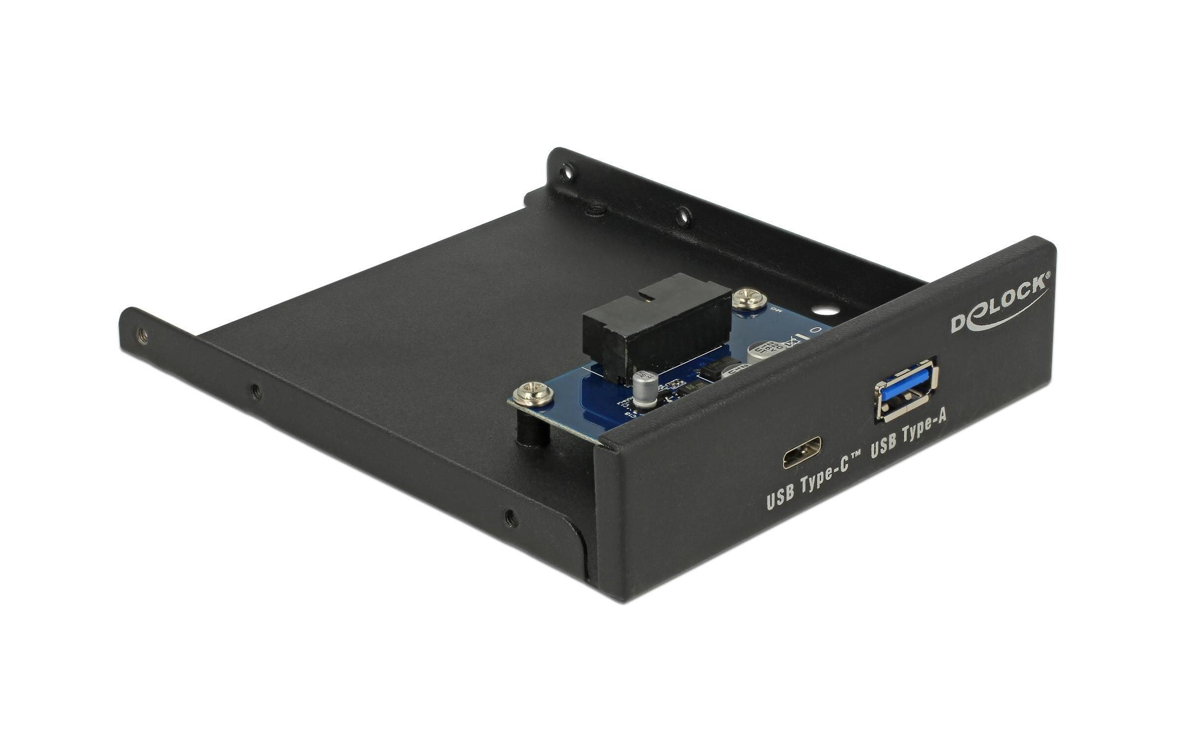 Front Panel USB Type-C USB Typ-A 5 Gbps 3.5″ SchachtDelock 3.5
