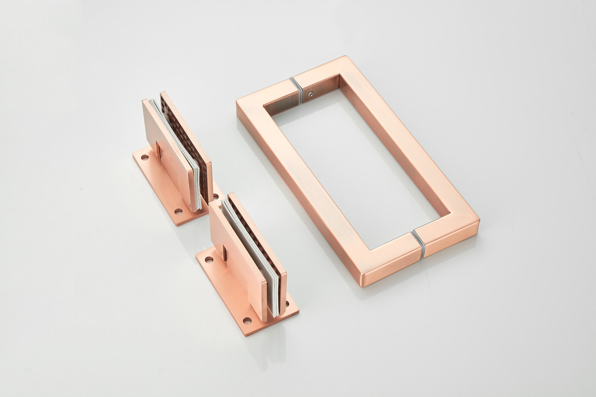 Saniclear Modern Copper douchecabine 80x70 met 70cm deur geborsteld koper