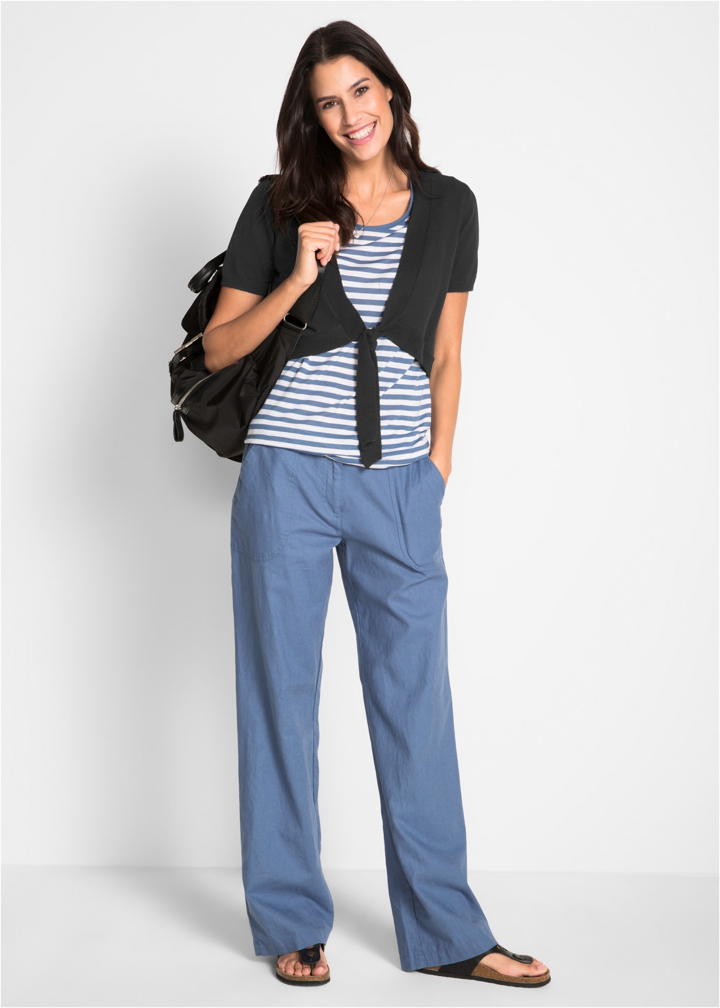 bonprix Leinenhose  Weite Hose mit Leinen