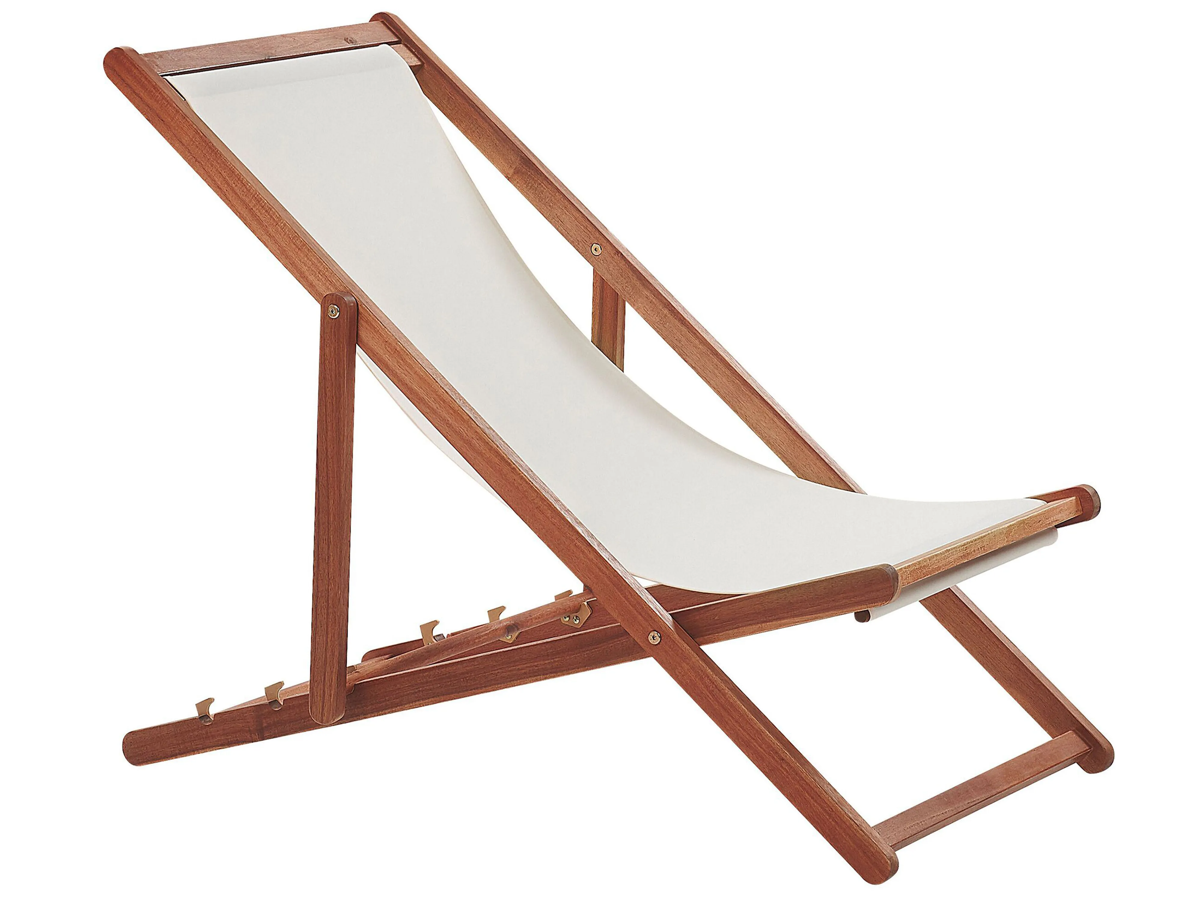 Set van 2 inklapbare ligstoelen ANZIO met vervangingshoezen Abstract motief Acaciahout Donkerbruin