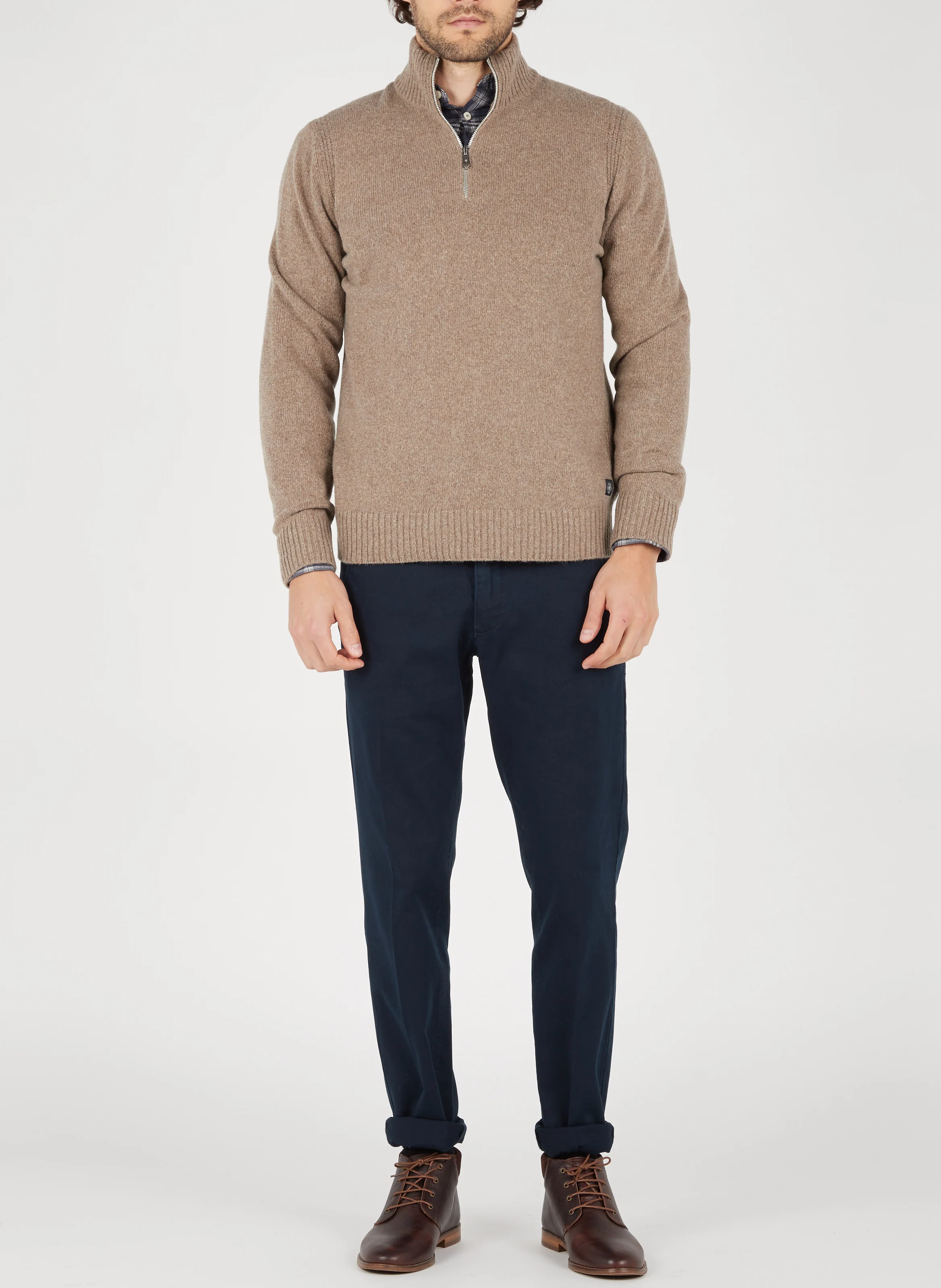 Chino slim-fit en coton mélangé | Bleu
