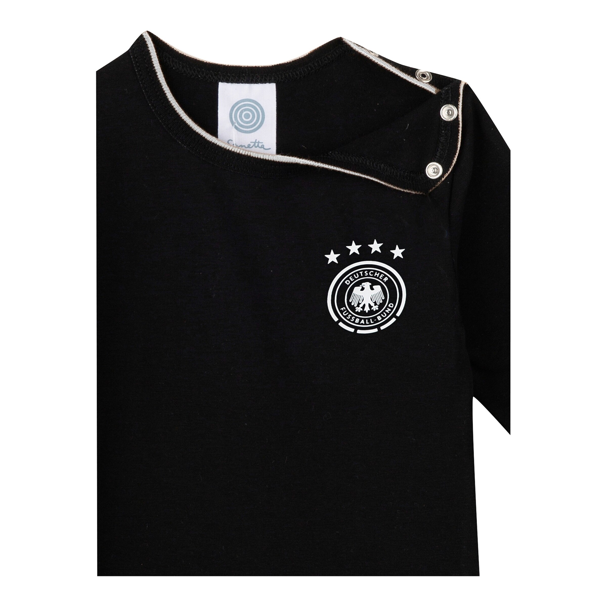 Sanetta Body langarm DFB schwarz/weiß