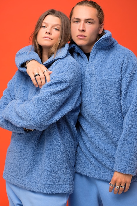 Sweater, oversized, Teddyfleece, Rundhals, Unisex