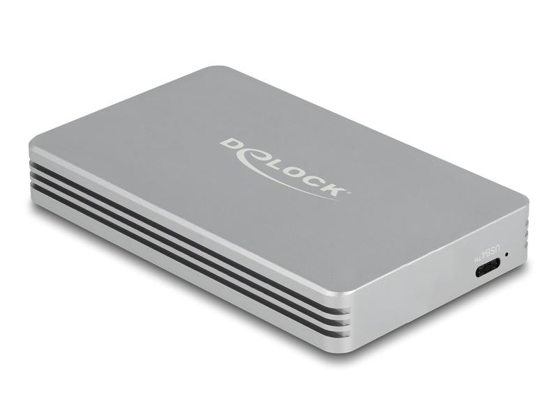 Delock Externes Gehäuse M.2 NVMe USB4 40 Gbps M.2 Delock USB4 40 Gbps Gehäuse für 1 x M.2 NVMe SSD – werkzeugfrei