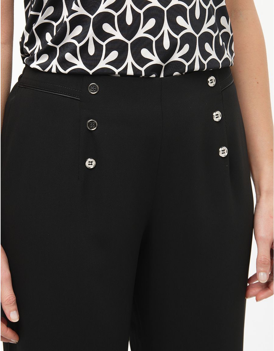 Pantalon noir boutonné