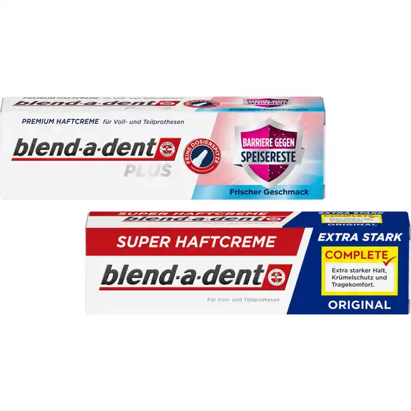 Vorteilsset Haftcreme Original Extra Stark + Barriere gegen Speisereste frisch