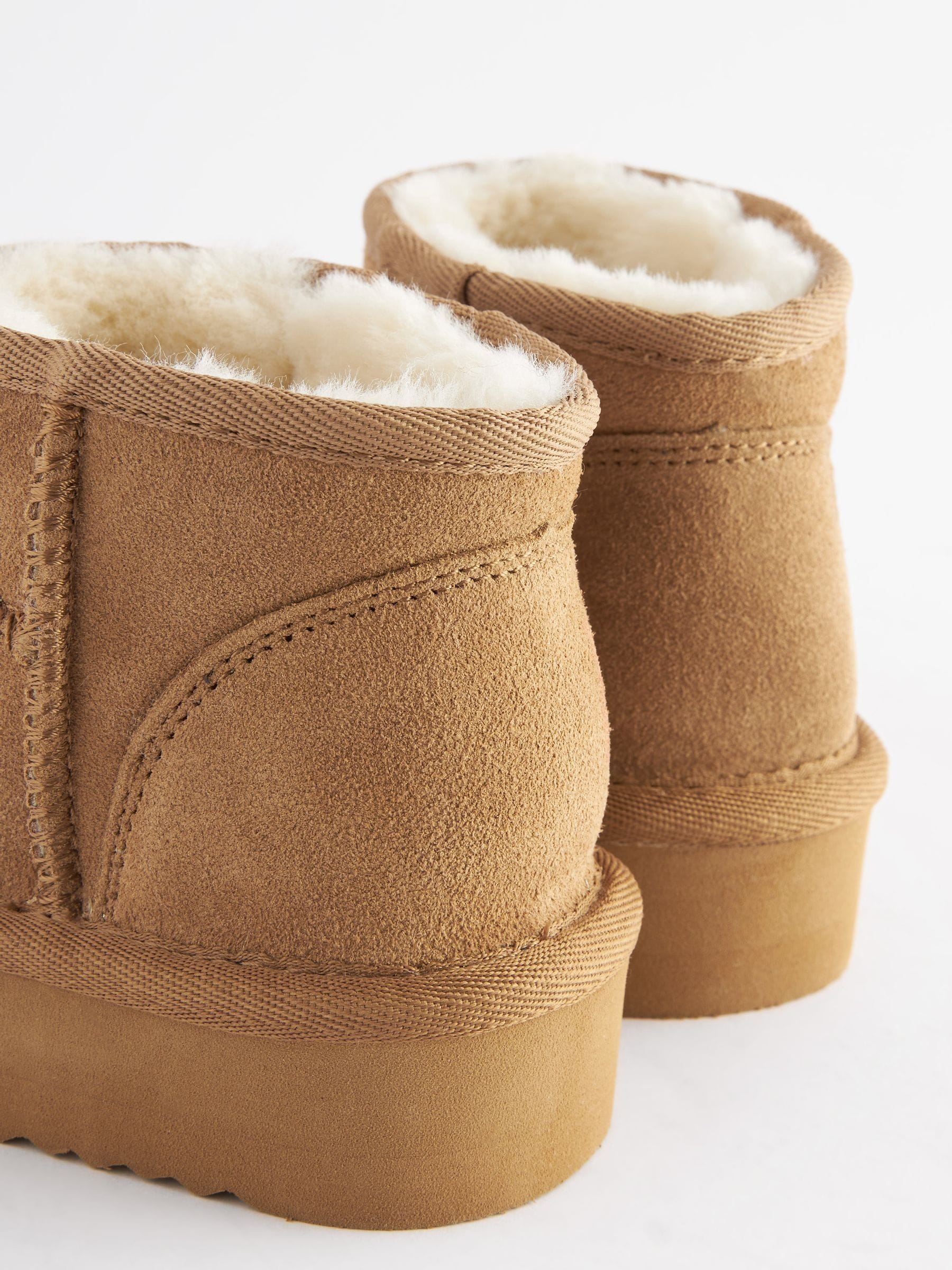 Lichtbruin - Lage schoenen mini warmgevoerde waterafstotende suède Boots