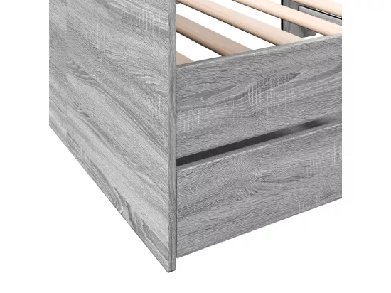 Lit de jour avec tiroirs sans matelas sonoma gris 90x190 cm
