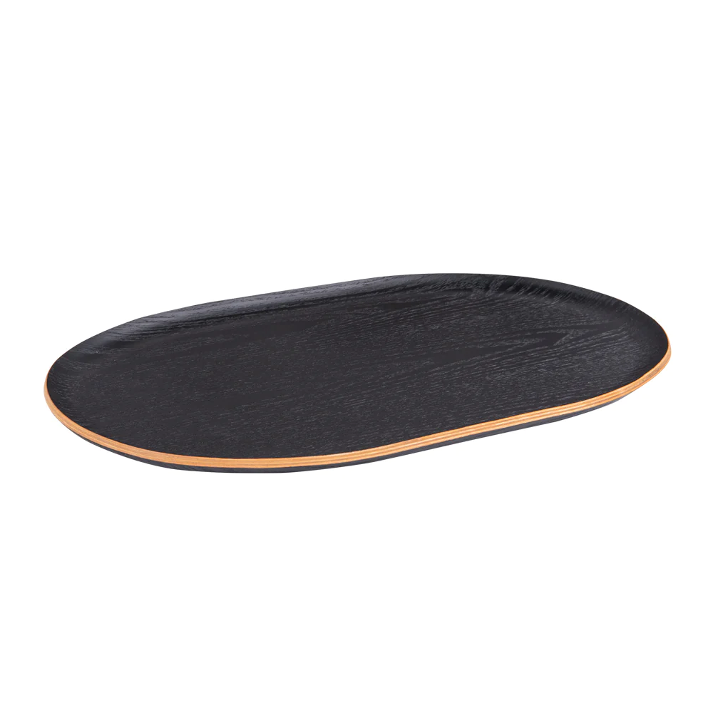 Plateau ovale noir 40x25 cm Table passion