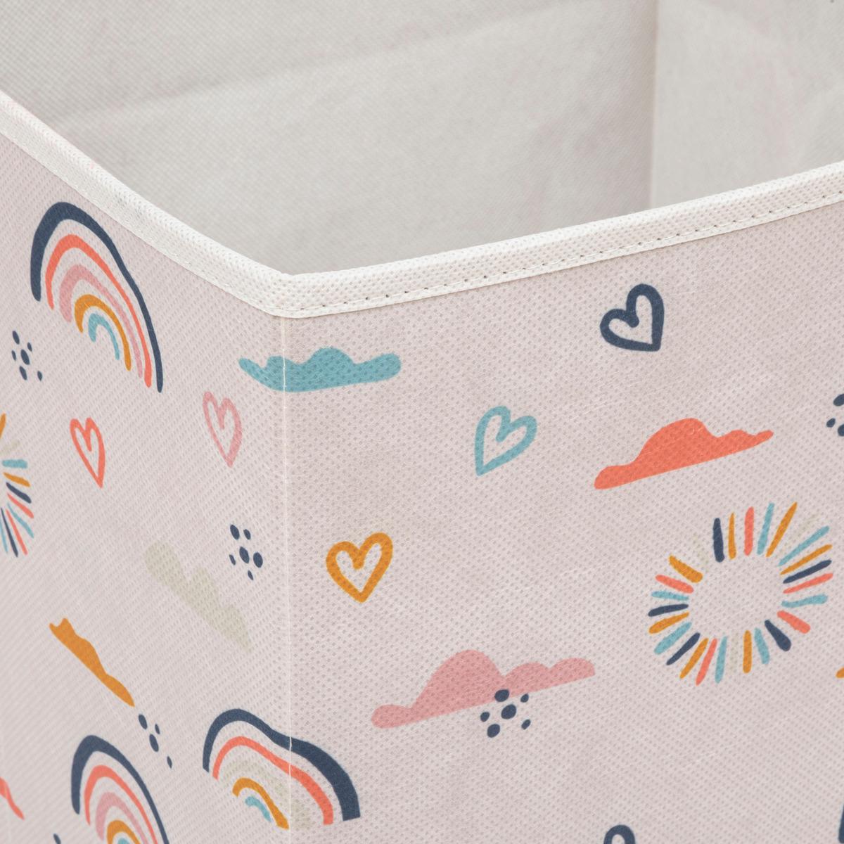 BOITE DE RANGEMENT ARC EN CIEL AOP 29X29CM