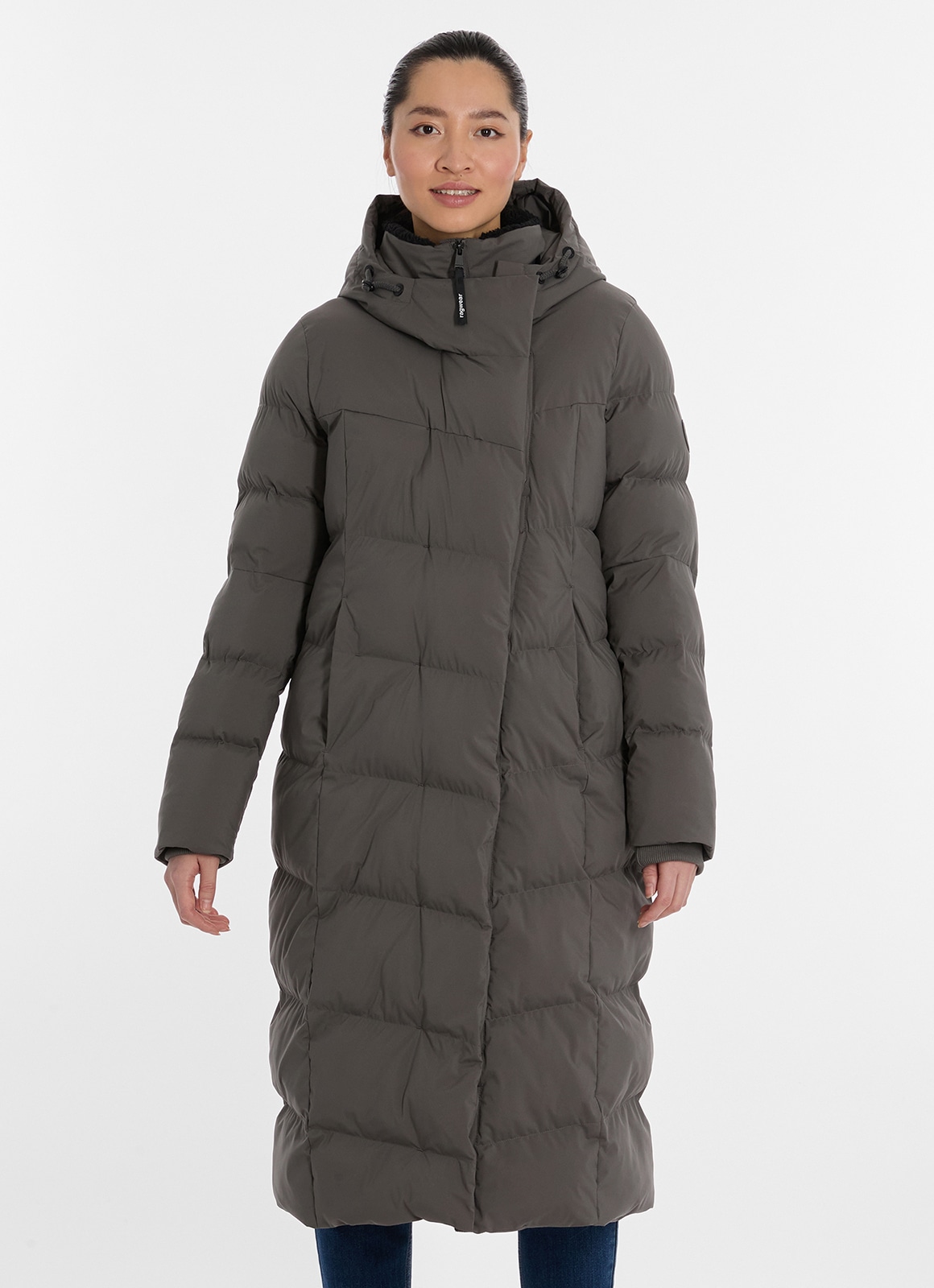 Ragwear Steppmantel »PAVLA LONG«, verdeckter Reissverschluss
