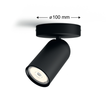 Philips opbouwspot Pongee zwart