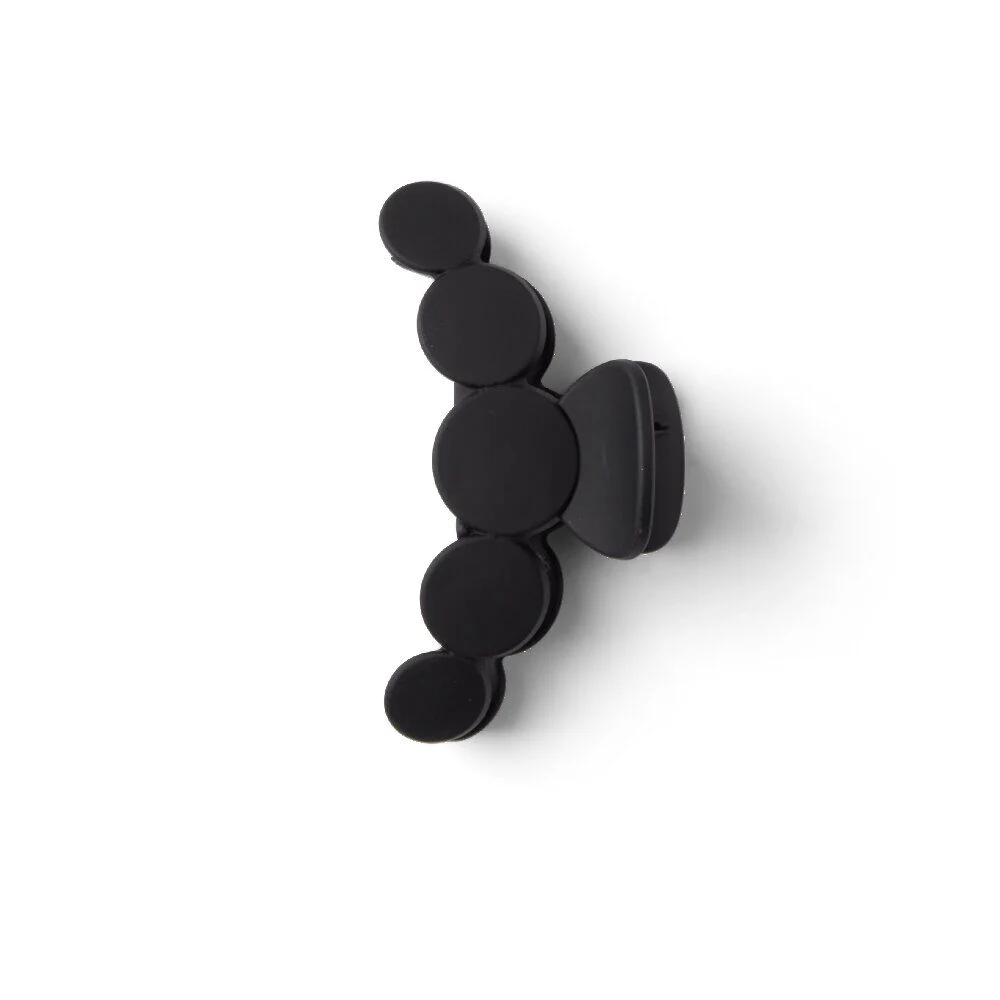 Pince cheveux noir mat design arrondi L10cm