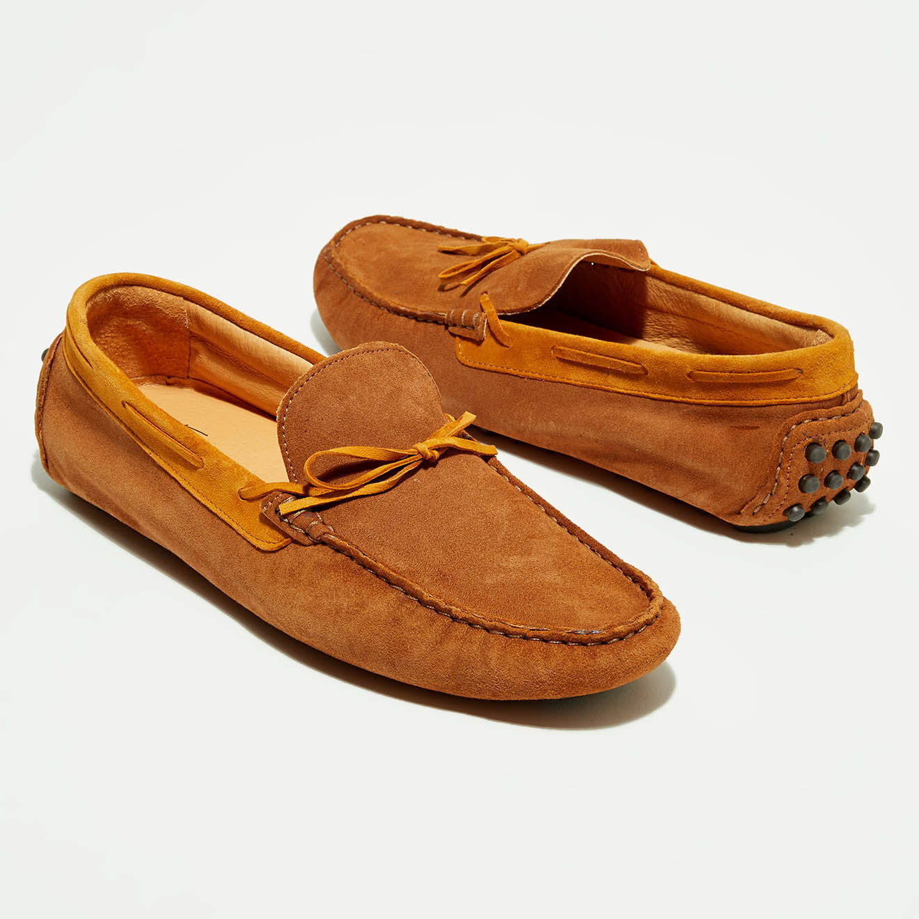 Flavio Création Mocassins en Velours de Cuir Misael cognac/orange/marron