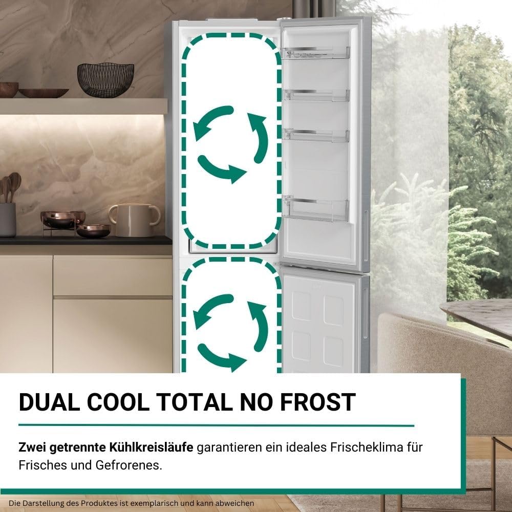 Bauknecht KGDNF 203 A/Freistehende Kühl- Gefrierkombination/Dynamic Intelligence/Dual Cool Total NoFrost/EEK A/Multi Zone/Smooth Fit/EvenFlow/FreshShield/ 25 Years Compressor Lifetime Tested by VDE