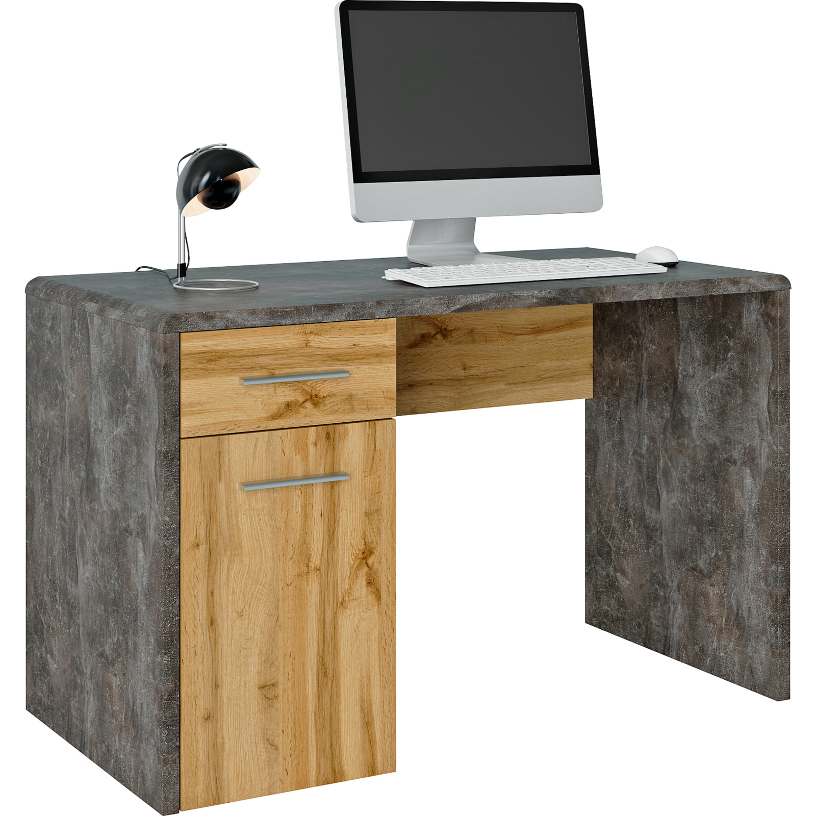 Schreibtisch Trevi Dekor Beton dunkel Wotaneiche 120 x 75,5 x 60 cm
