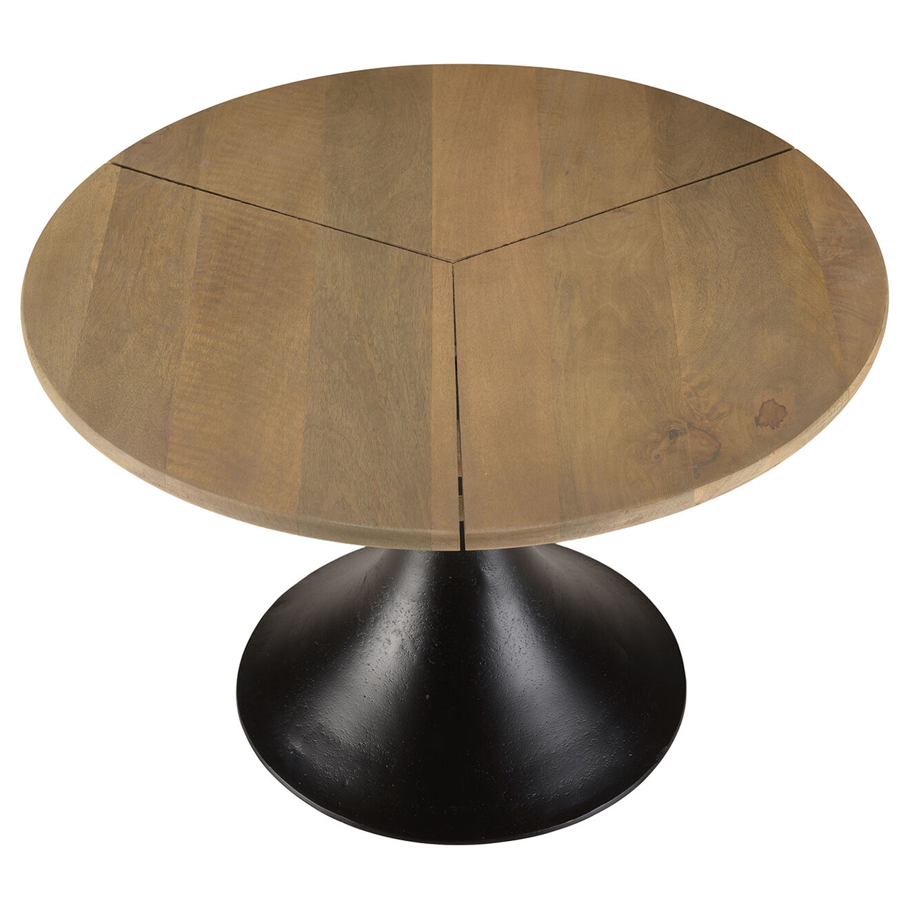 Macabane Table d'appoint plateau en manguier James noir/bois - 65x65x44 cm