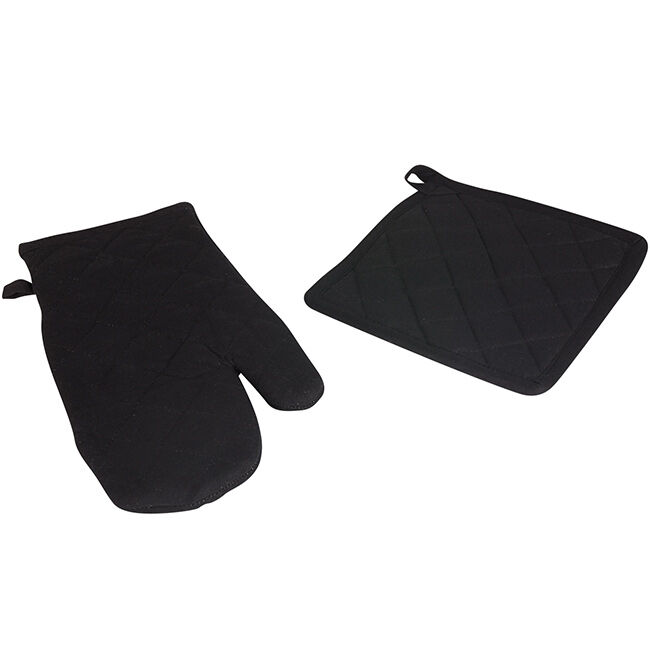 Ensemble gant et manique coton noir