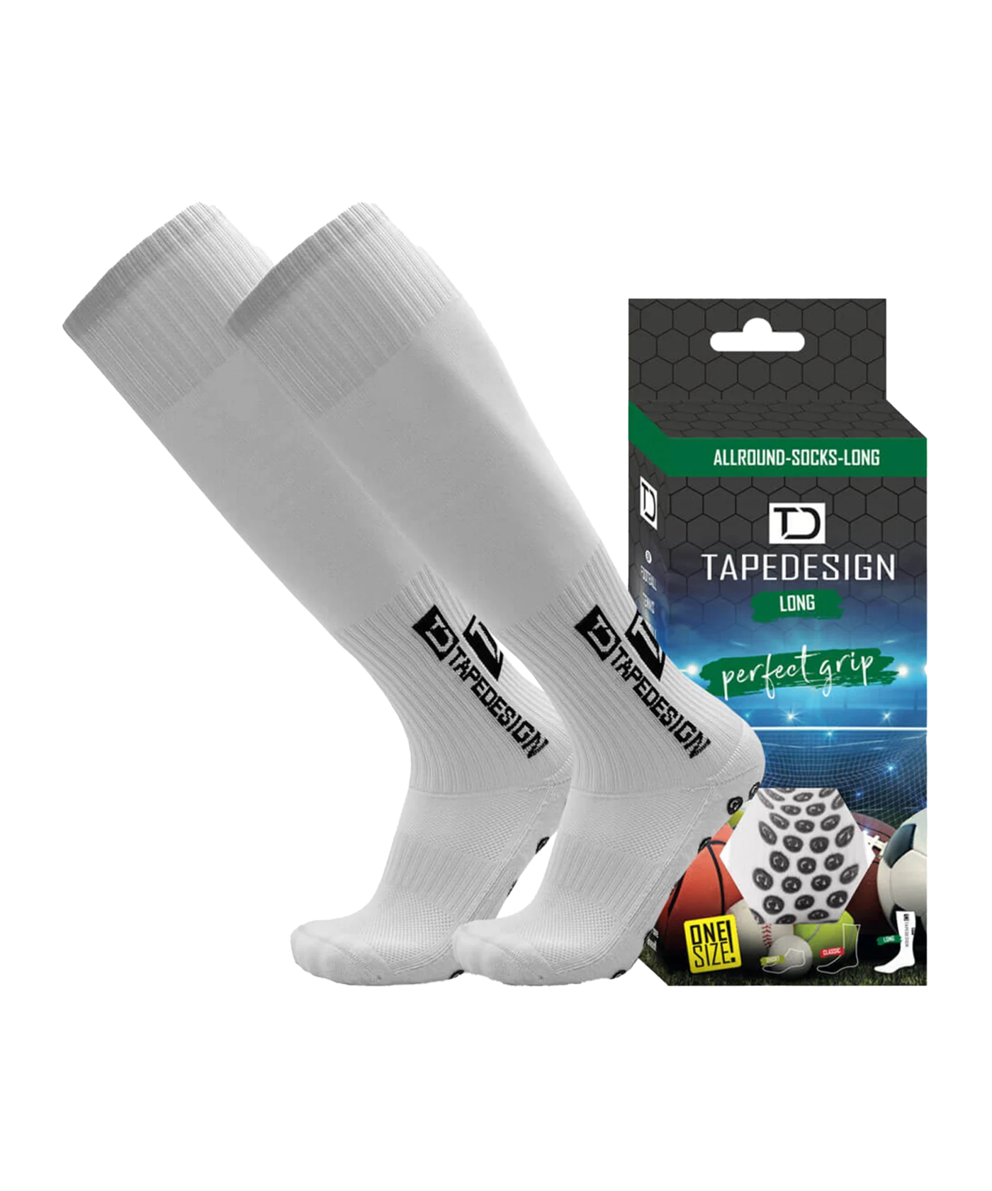 Tapedesign Gripsock Long Socken Weiss