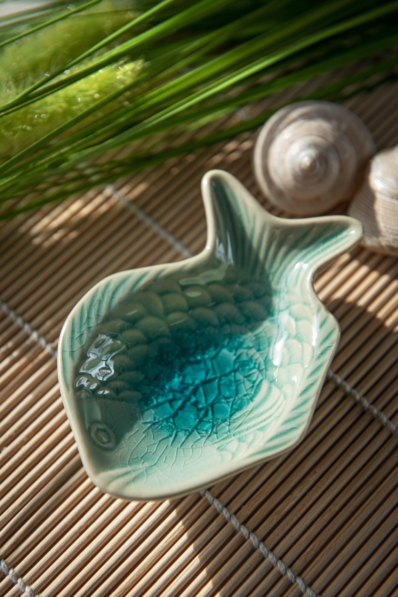 Schale 'Fisch', blau, T 10 cm, B 7 cm, H 2 cm zu 3,50