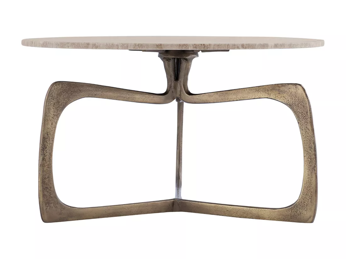 Tables basses gigognes en marbre et métal - Beige et Doré - JIYA