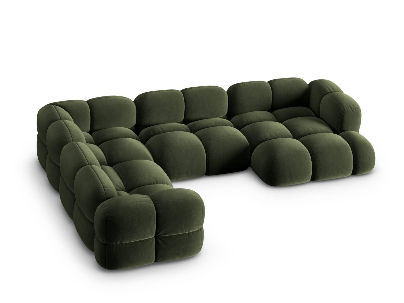 Cosmopolitan Design Loretto 3,5-zits Hoekbank Links - Velvet - Groen