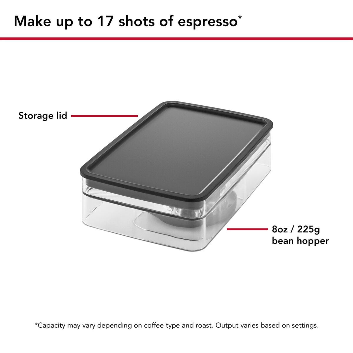 Bønnebeholder for semiautomatiske espressomaskiner