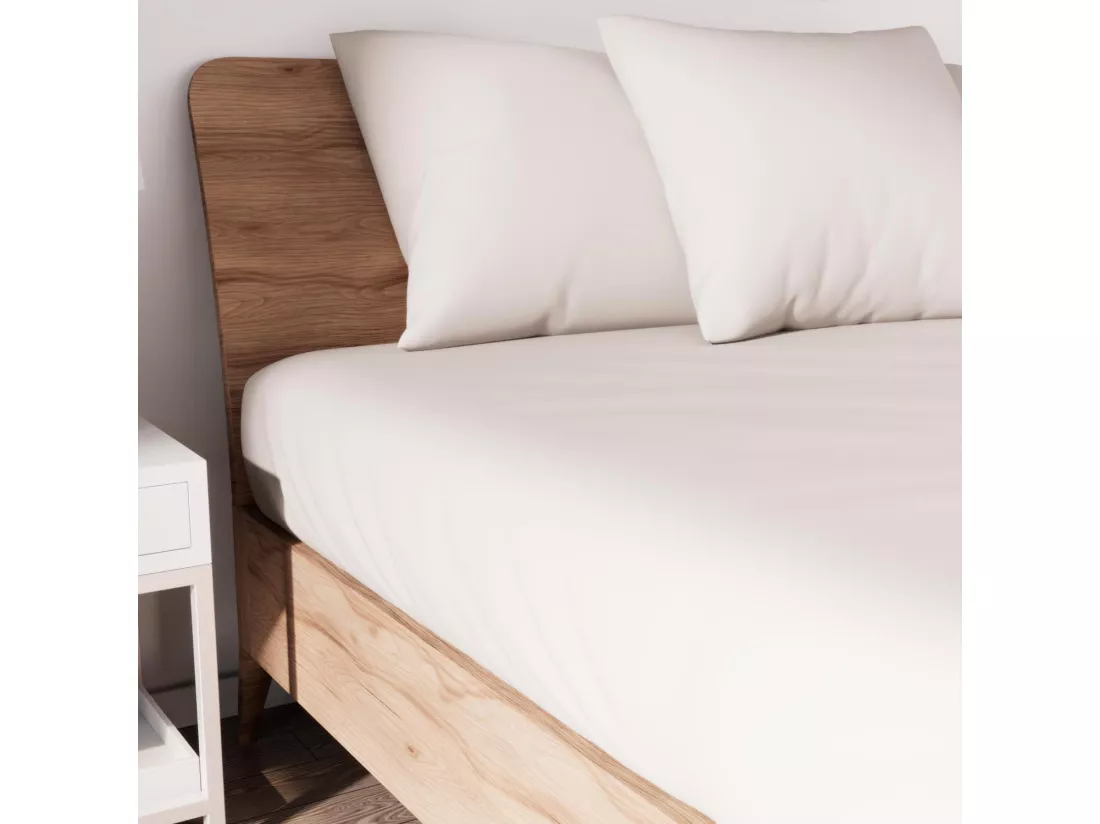 Drap housse en coton 160x200 cm JERSEY lin, par Soleil d'ocre