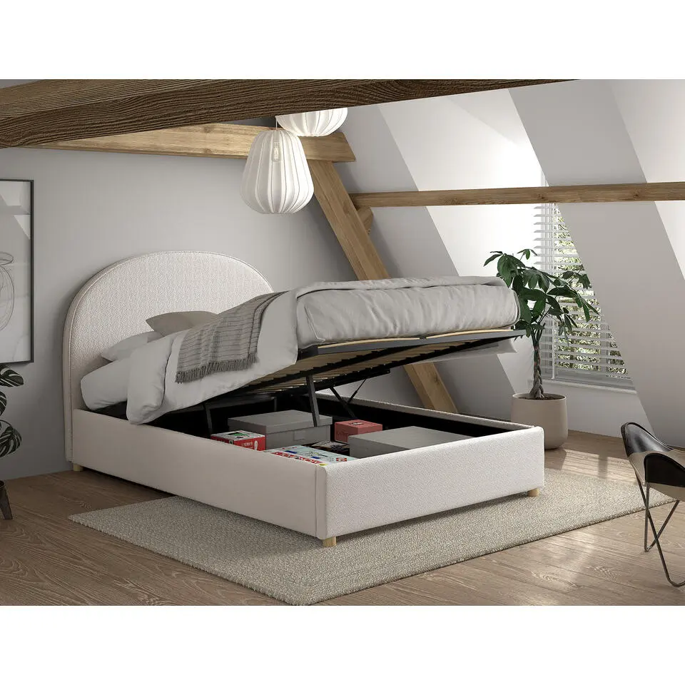 Vipack bed Moon met opbergruimte - wit - 140x200 cm