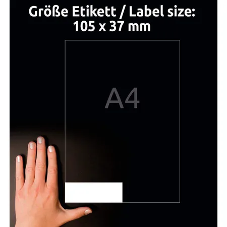Avery Zweckform 3484-200 Universal-Etiketten,A4 mit ultragrip,Adressaufkleber 105 x 37 mm, 220 Bogen/3.520 Etiketten, weiß