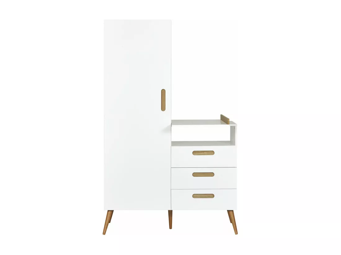 Armoire panneaux de fibres blanc ZAHIA