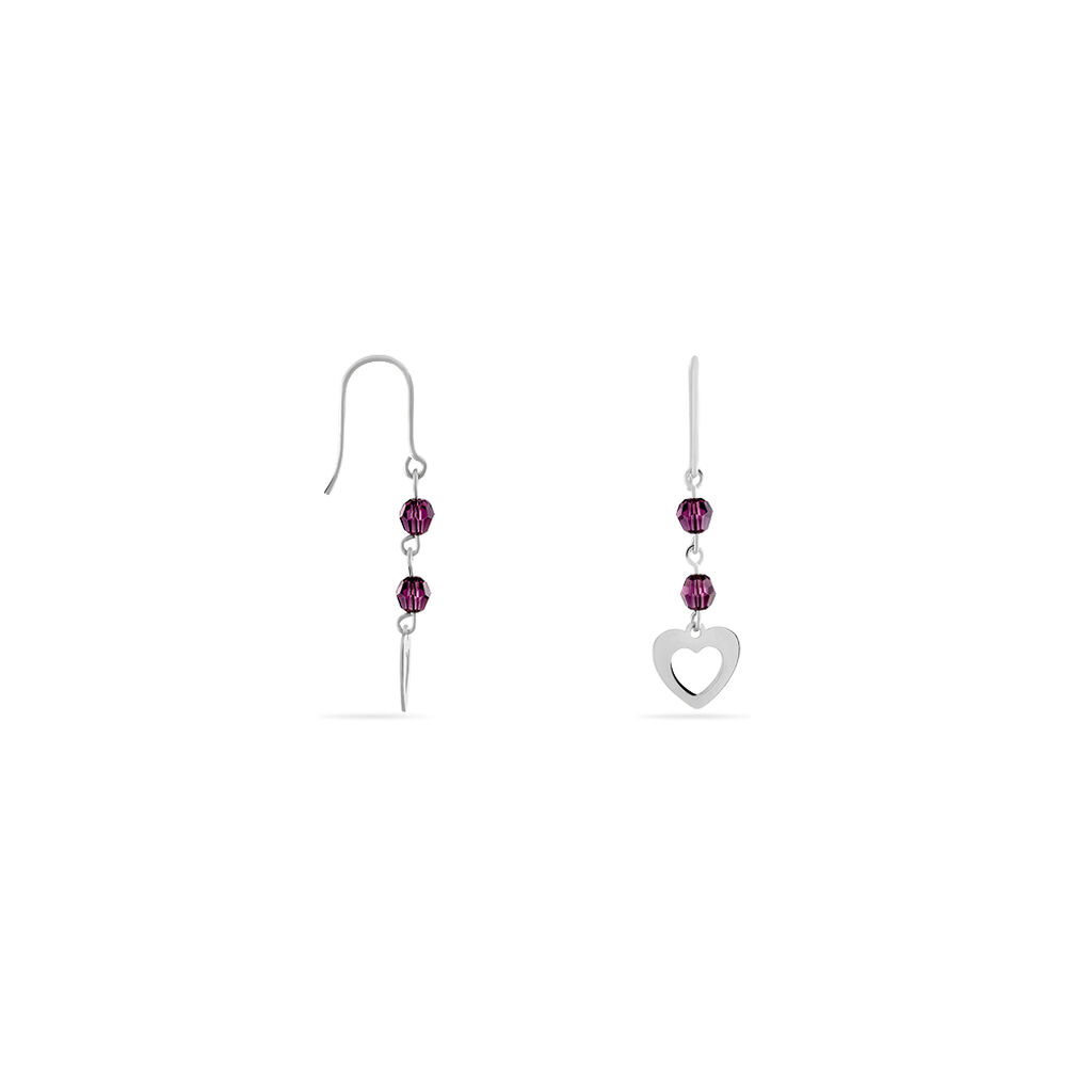 Boucles D'oreilles Pendantes Hazan Argent Blanc Pierre De Synthese