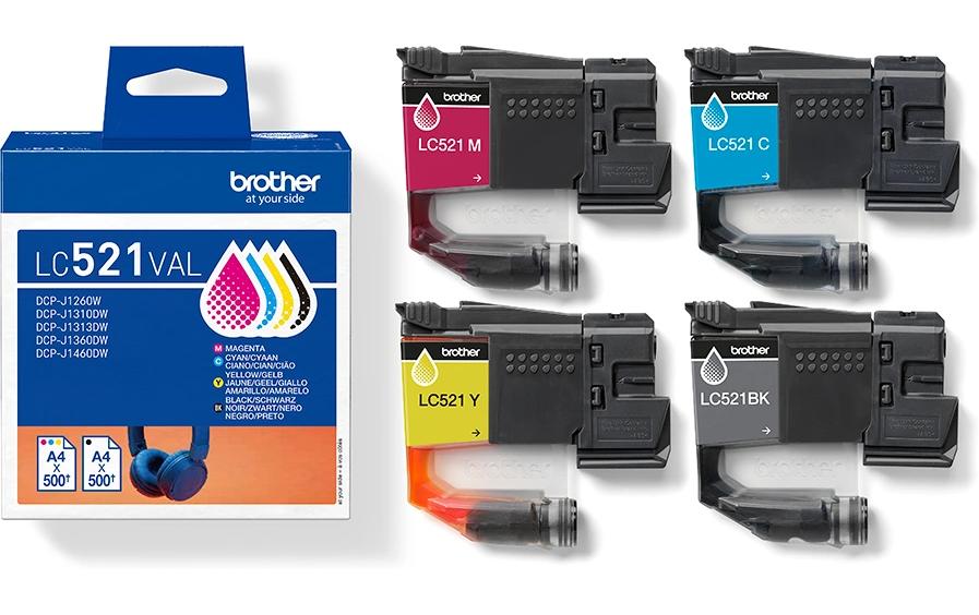 Tintenset LC521 VAL Black/Cyan/Magenta/YellowTinte: Schwarz, Cyan, Magenta und Gelb