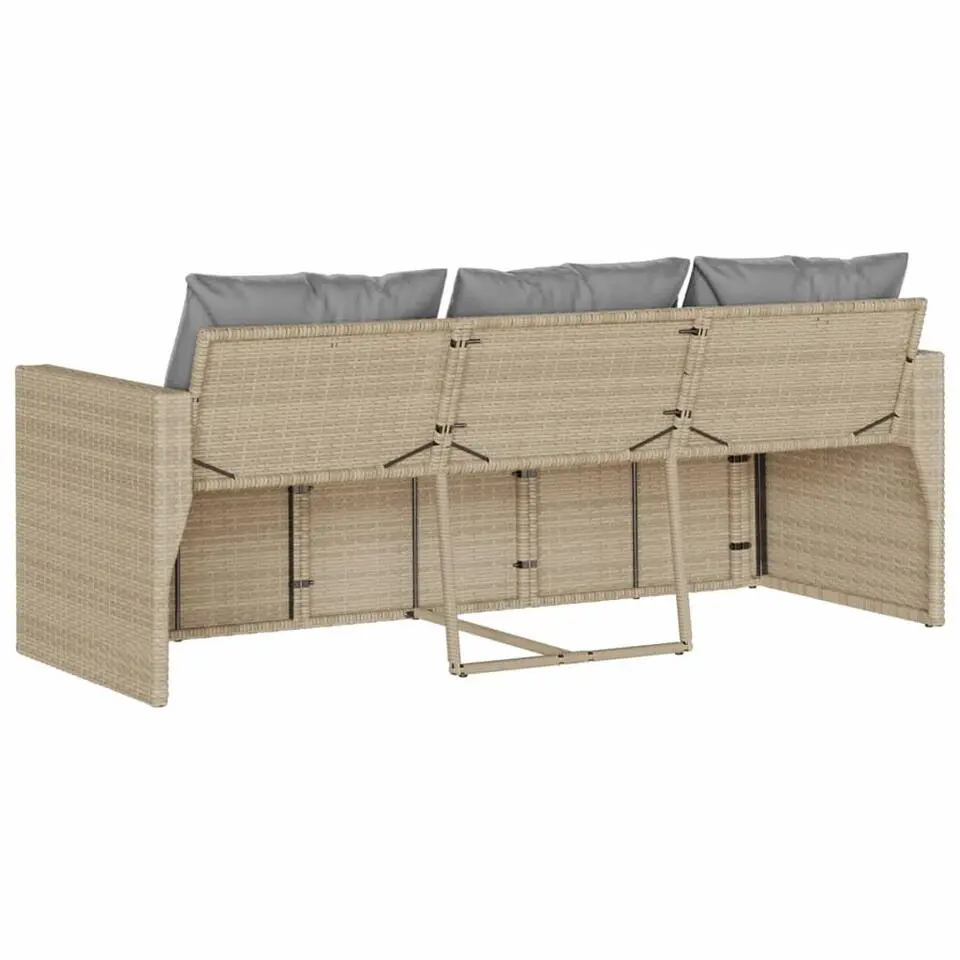 vidaXL - Tuinbank - Beige - Poly rattan